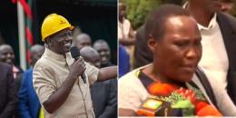 Photo collage of President William Ruto and Emily Jepkemei.